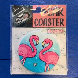 Simply Southern Ceramic Car Coaster - flamingo 🦩